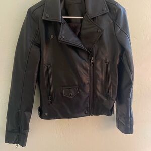 Vegan Black Leather Jacket size xs